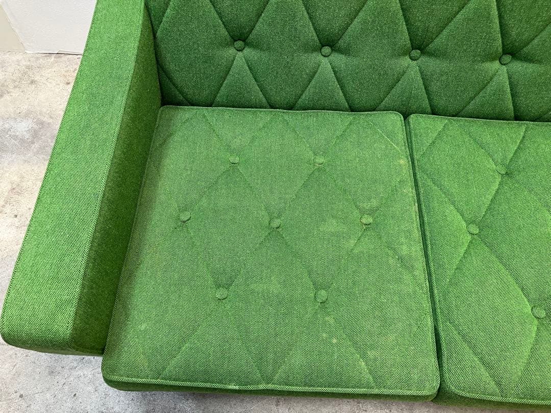 【カリモク60】ロビーチェア 3シーター グリーン