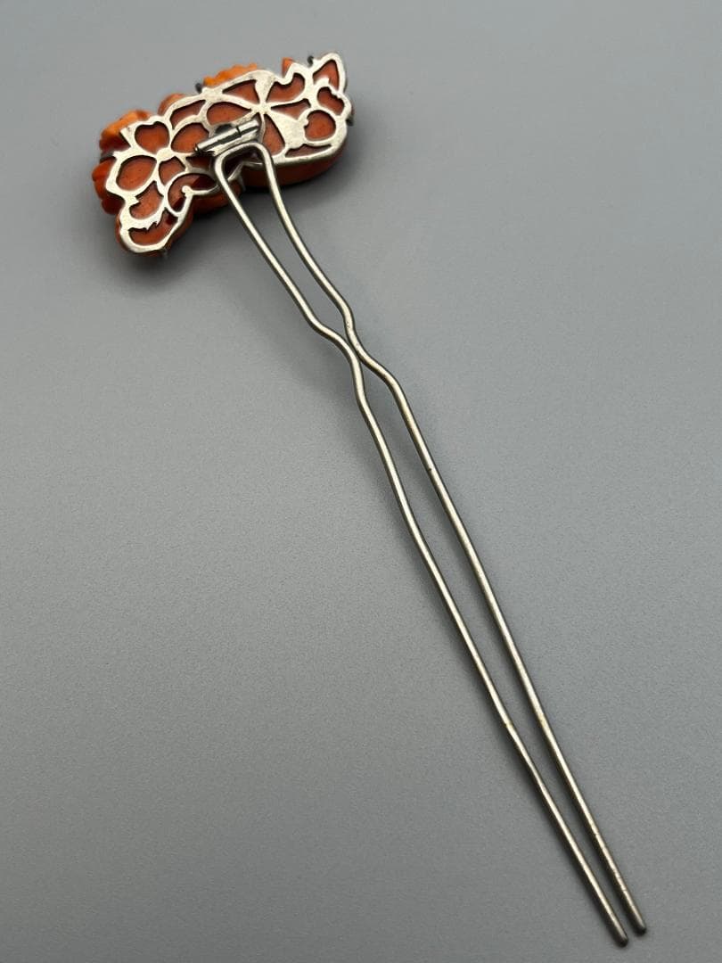 【海】本珊瑚　赤珊瑚　かんざし　簪　重量約１２．５ｇ