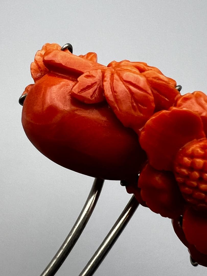 【海】本珊瑚　赤珊瑚　かんざし　簪　重量約１２．５ｇ