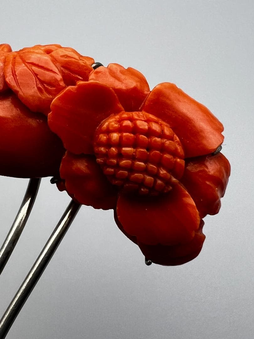 【海】本珊瑚　赤珊瑚　かんざし　簪　重量約１２．５ｇ