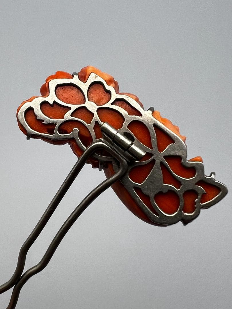 【海】本珊瑚　赤珊瑚　かんざし　簪　重量約１２．５ｇ