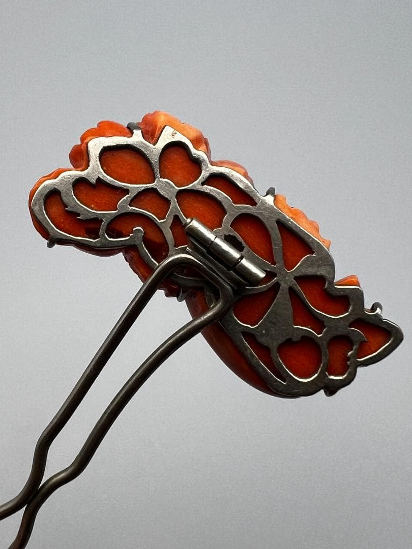 【海】本珊瑚　赤珊瑚　かんざし　簪　重量約１２．５ｇ