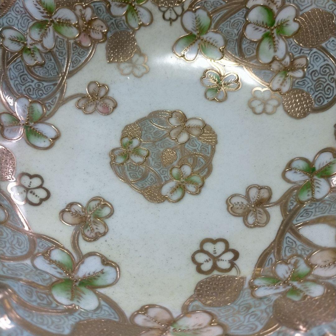 美品★オールドノリタケ クローバー柄金盛りビクトリアン ボウル