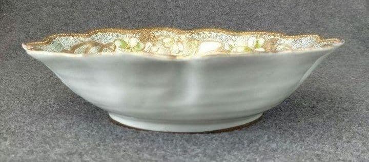 美品★オールドノリタケ クローバー柄金盛りビクトリアン ボウル