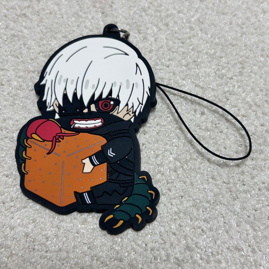 p 金木研(白髪/眼帯有り) ぎゅぎゅっと ラバーストラップ 東京喰種