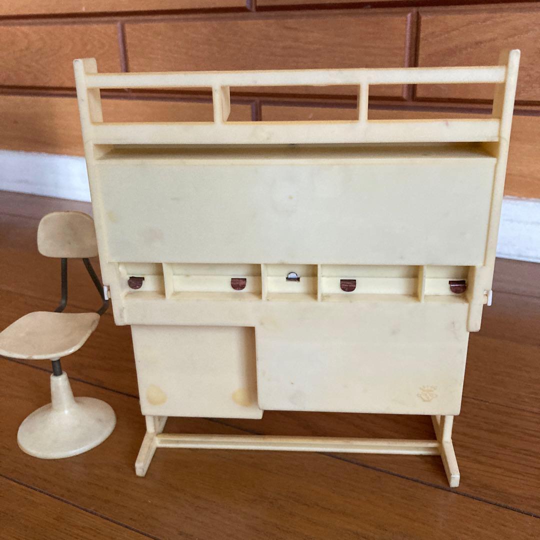 タカラ 初代リカちゃん 白い白い家具セット 勉強机 ランドセル 学習