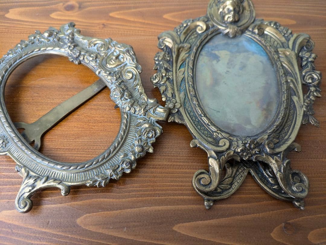 フランス、アンティーク、フォトフレーム、エンジェル、額