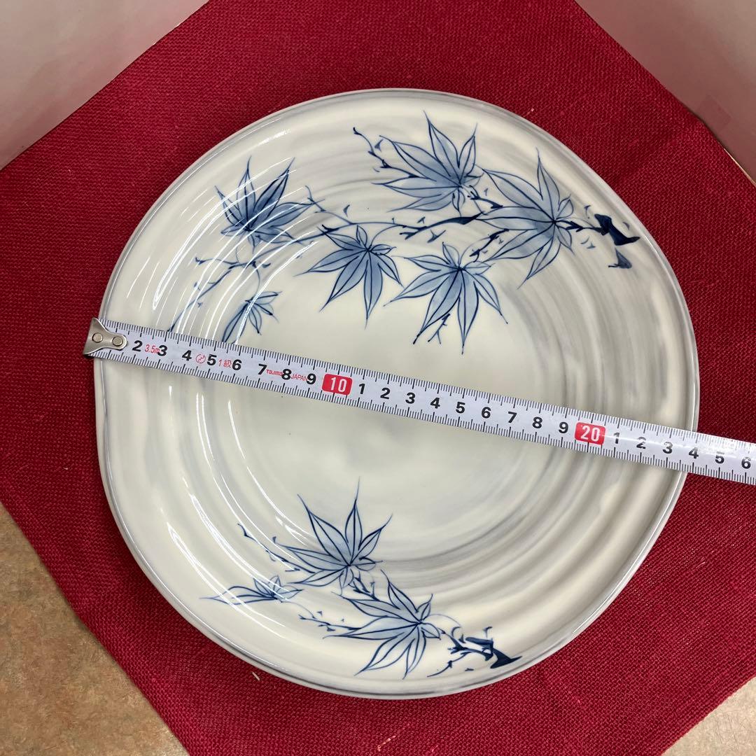 清水焼染め付け紅葉七寸鉢