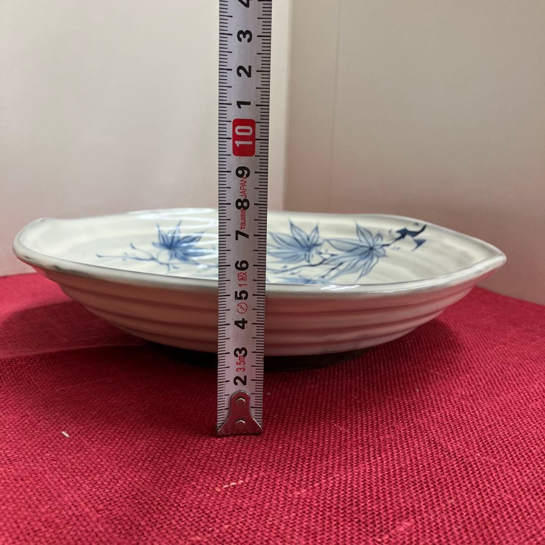 清水焼染め付け紅葉七寸鉢