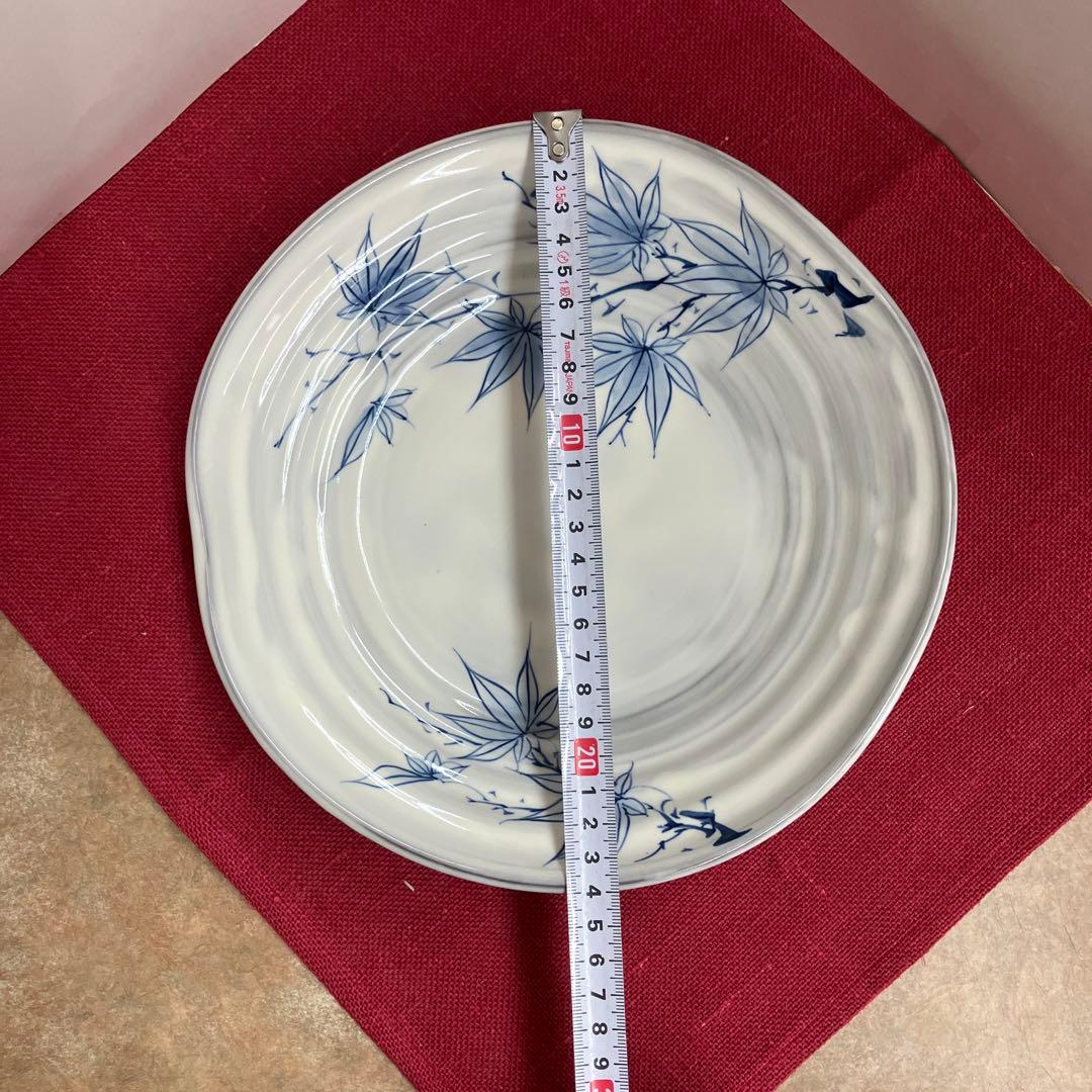 清水焼染め付け紅葉七寸鉢