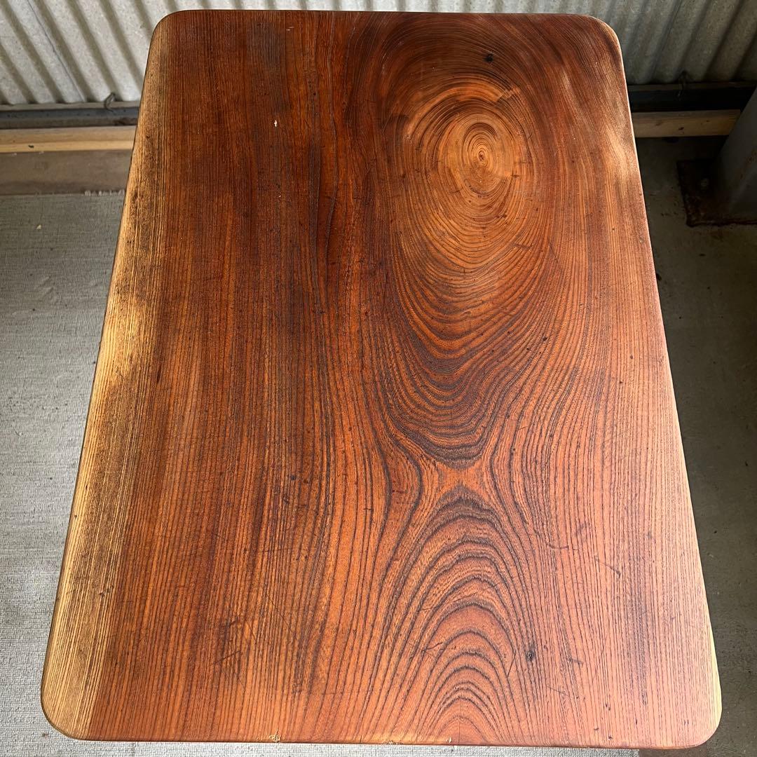 欅　古材　ケヤキ　アイアン脚 テーブル　サイドテーブル　リノベーション　送料込み