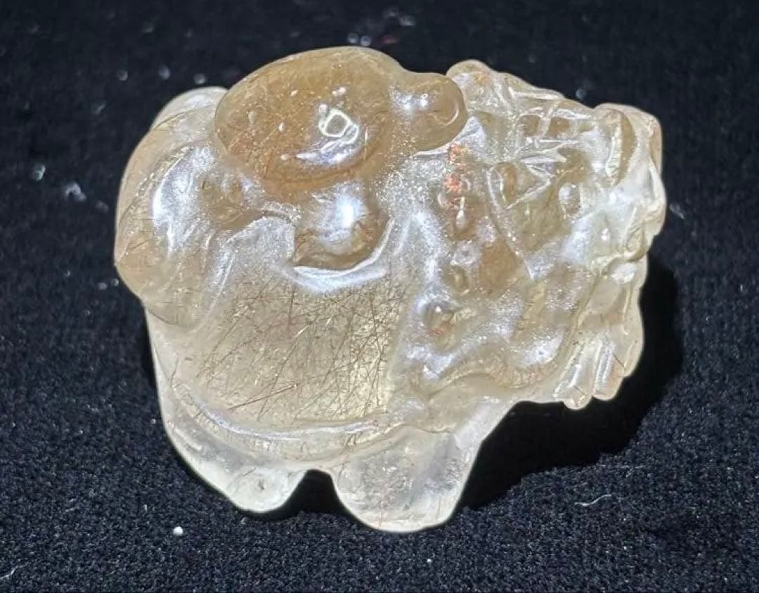 【金・財運アップ】虹入！レッドルチルロングイ⭐️背中に亀R202