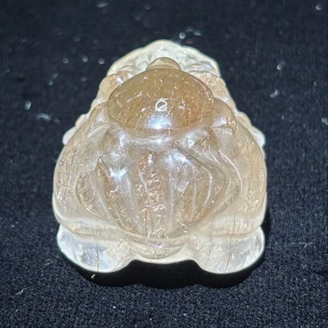 【金・財運アップ】虹入！レッドルチルロングイ⭐️背中に亀R202