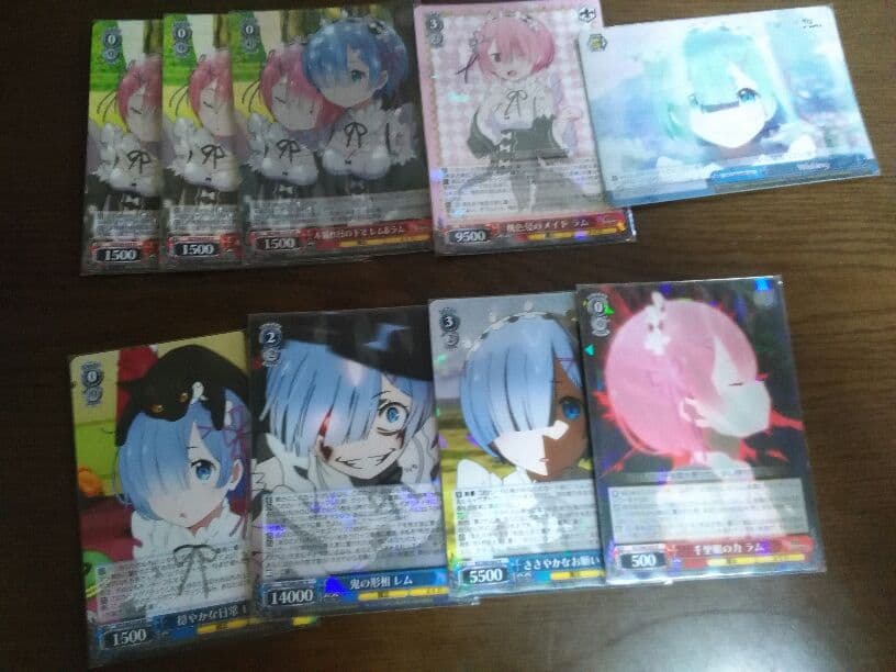 めぐみん+エミリアのセット+レムとラムのおまけカード値下げ中