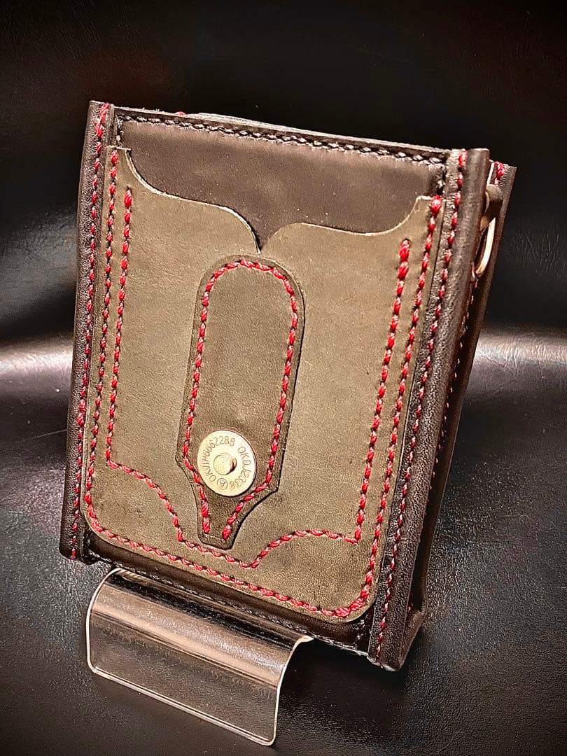 【レザーハンドメイド_全て手縫い】ドロップインダーツケースNo.57