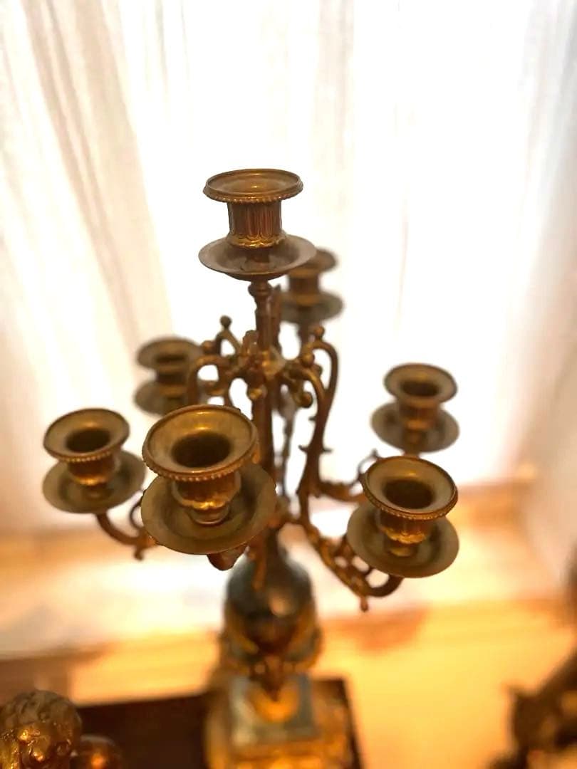 イタリア製 Imperial 置き時計 燭台セット　アンティーク