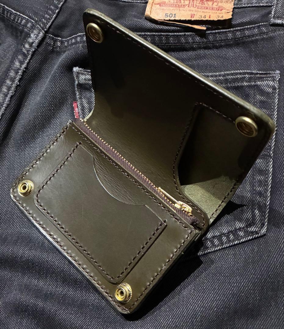 トラッカーウォレット ミドル ミリタリーカーキ ブルガロ ※小判カン