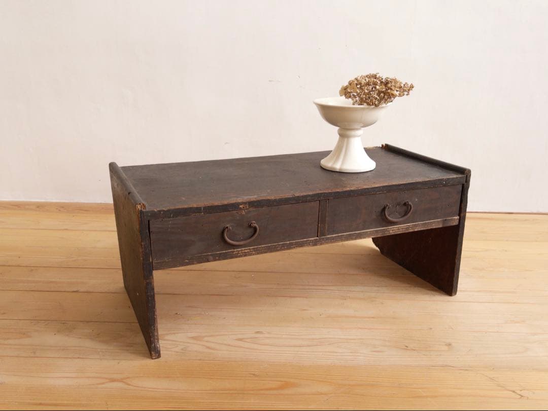 文机（カケあり）　ローデスク　無垢　古道具　古家具　アンティーク　ビンテージ