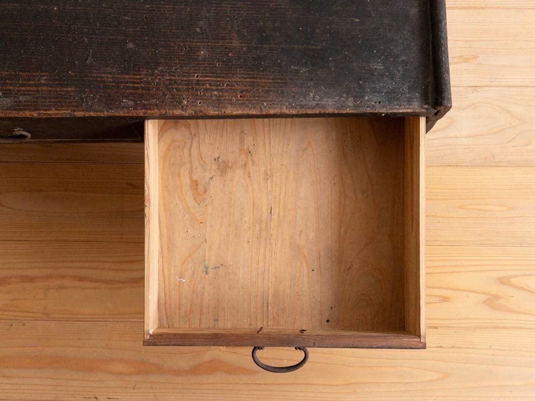 文机（カケあり）　ローデスク　無垢　古道具　古家具　アンティーク　ビンテージ