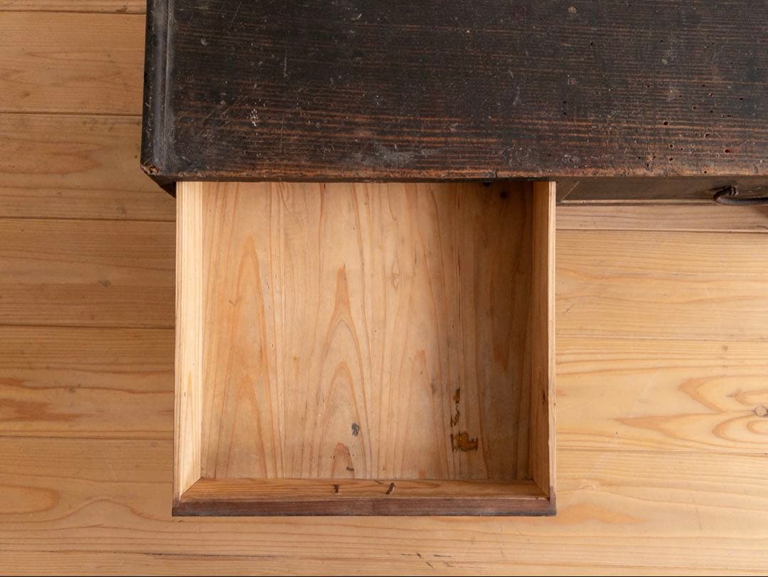 文机（カケあり）　ローデスク　無垢　古道具　古家具　アンティーク　ビンテージ