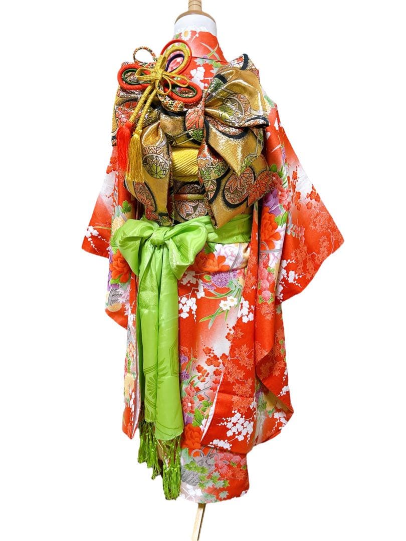 王道!!赤系♡七五三　7歳　女の子　フルセット　一式　花柄　総柄