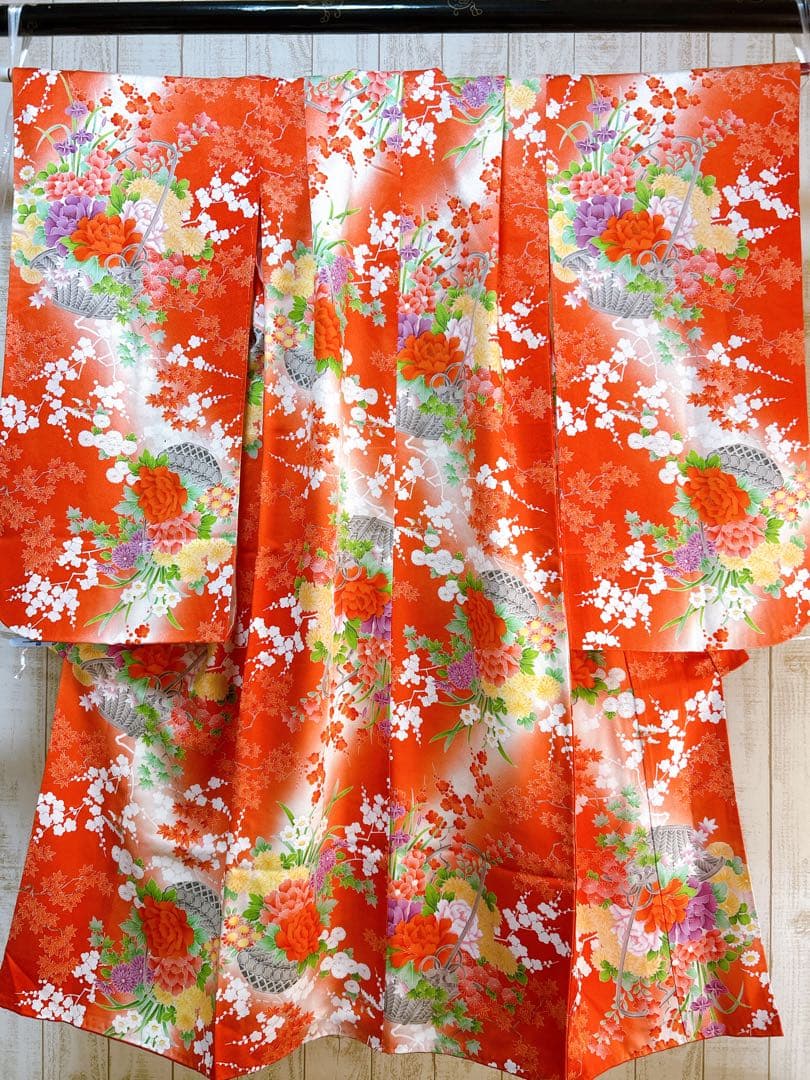 王道!!赤系♡七五三　7歳　女の子　フルセット　一式　花柄　総柄