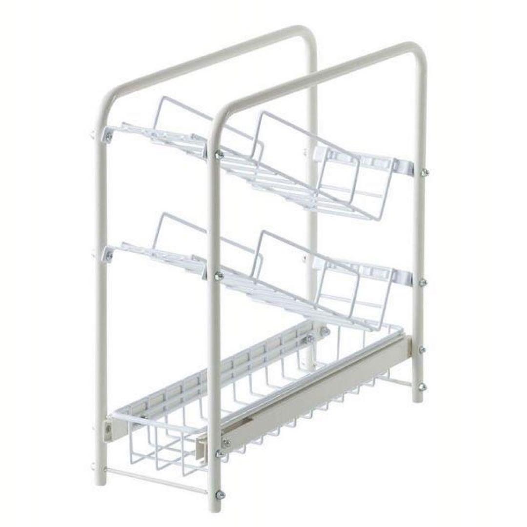 幅約16ｃｍ　ボトルラック　燕三条で作る頑丈シンク下スライドラック［日本製］