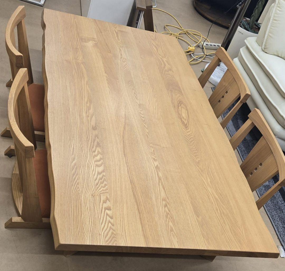 木製座卓・ちゃぶ台 6人掛け 自然なエッジ