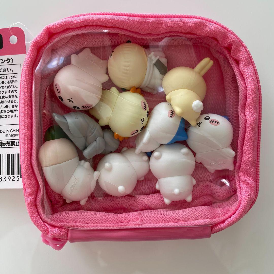 ちいかわパーク まめまめフィギュア 全20種セット ポーチ ピンク ブルー