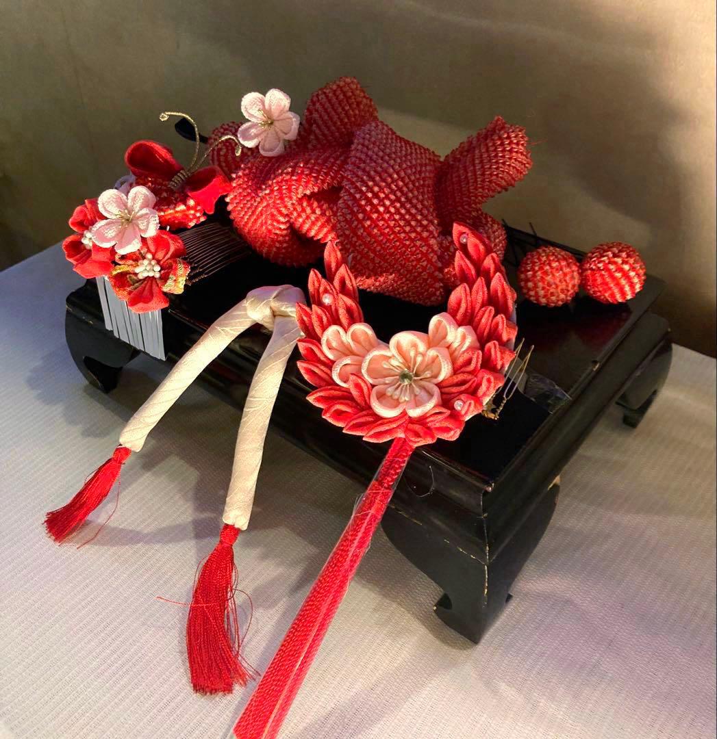 専用　七五三　小さめさん対応　羽と蝶々のコーム簪セット　Uピン簪　玉簪