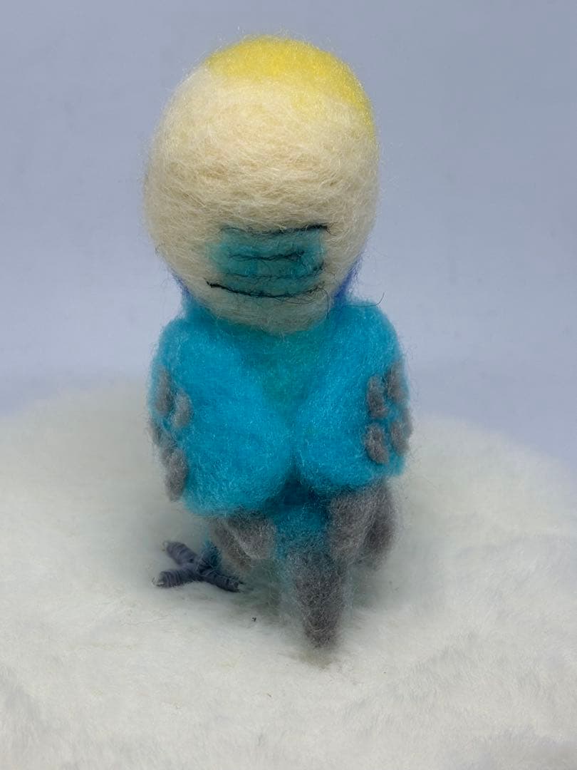 ハンドメイド　羊毛フェルト　ウォール飾りセキセイインコ
