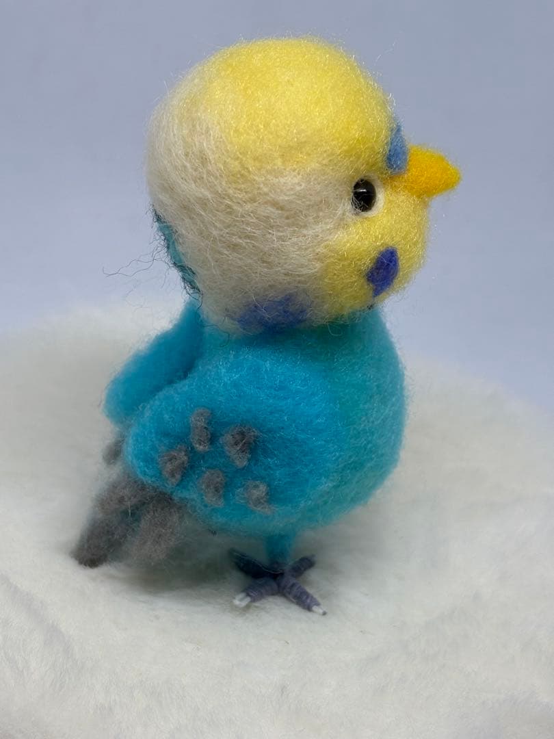 ハンドメイド　羊毛フェルト　ウォール飾りセキセイインコ