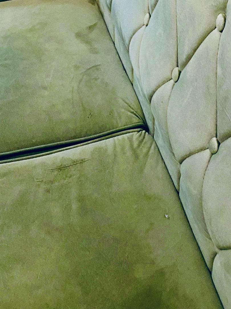 【送料込】アンティーク調 2人掛けソファ 2WAY仕様・オリーブグリーン