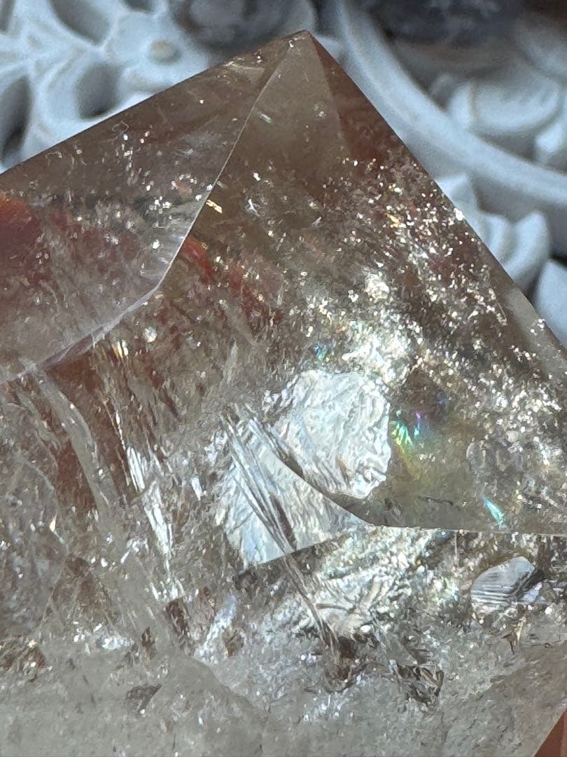 ブラジル産　ナチュラル非加熱シトリン　高品質　カップケーキフォルム　虹入り