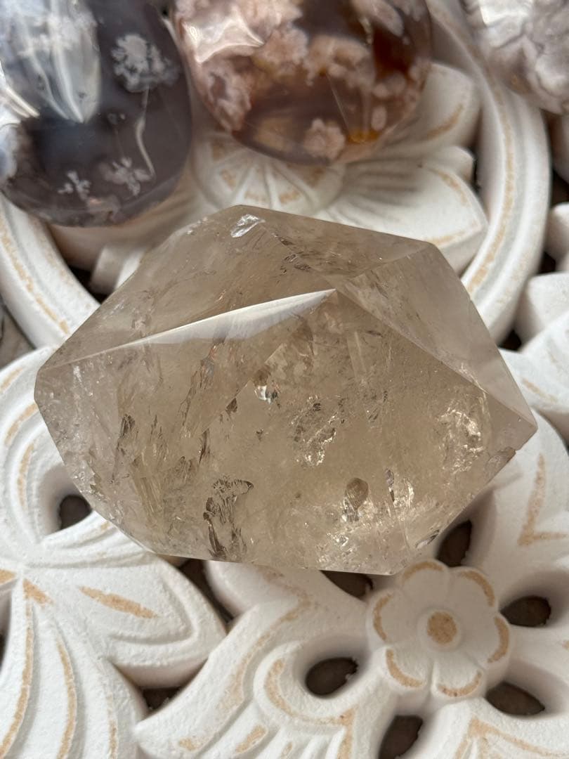 ブラジル産　ナチュラル非加熱シトリン　高品質　カップケーキフォルム　虹入り