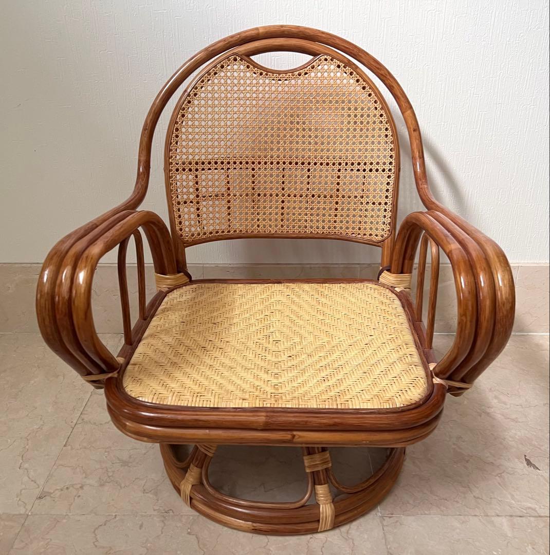 ラタン 回転式チェア