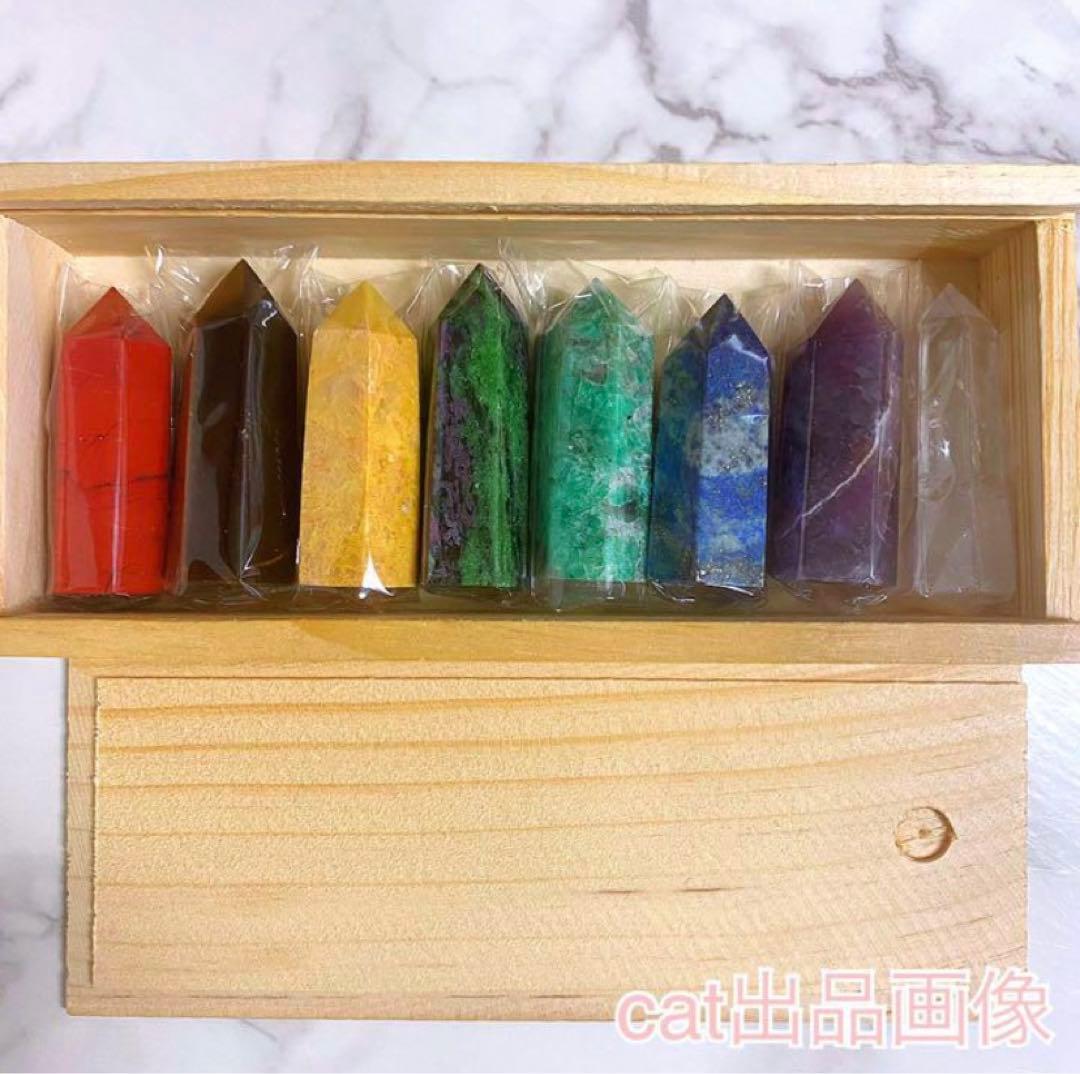 天然石 パワーストーン 六角柱 ポイント タワー 24本セット アメジスト水晶