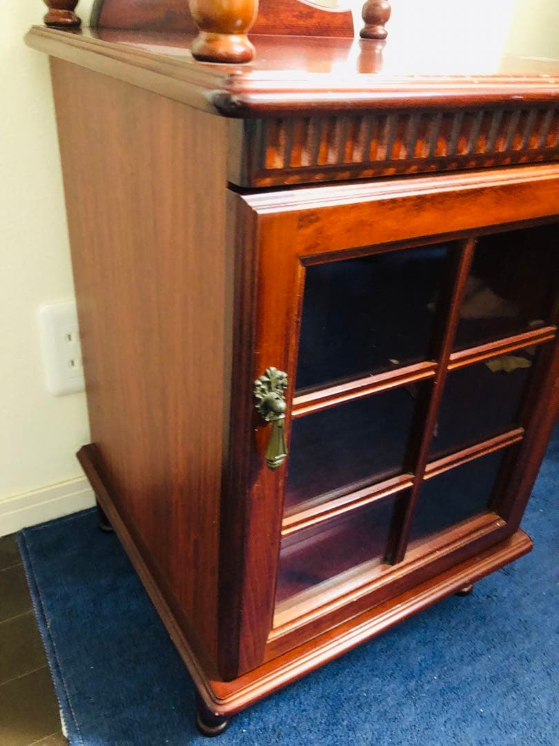 四国工芸　木製電話台・ファックス台 2段式 ブラウン