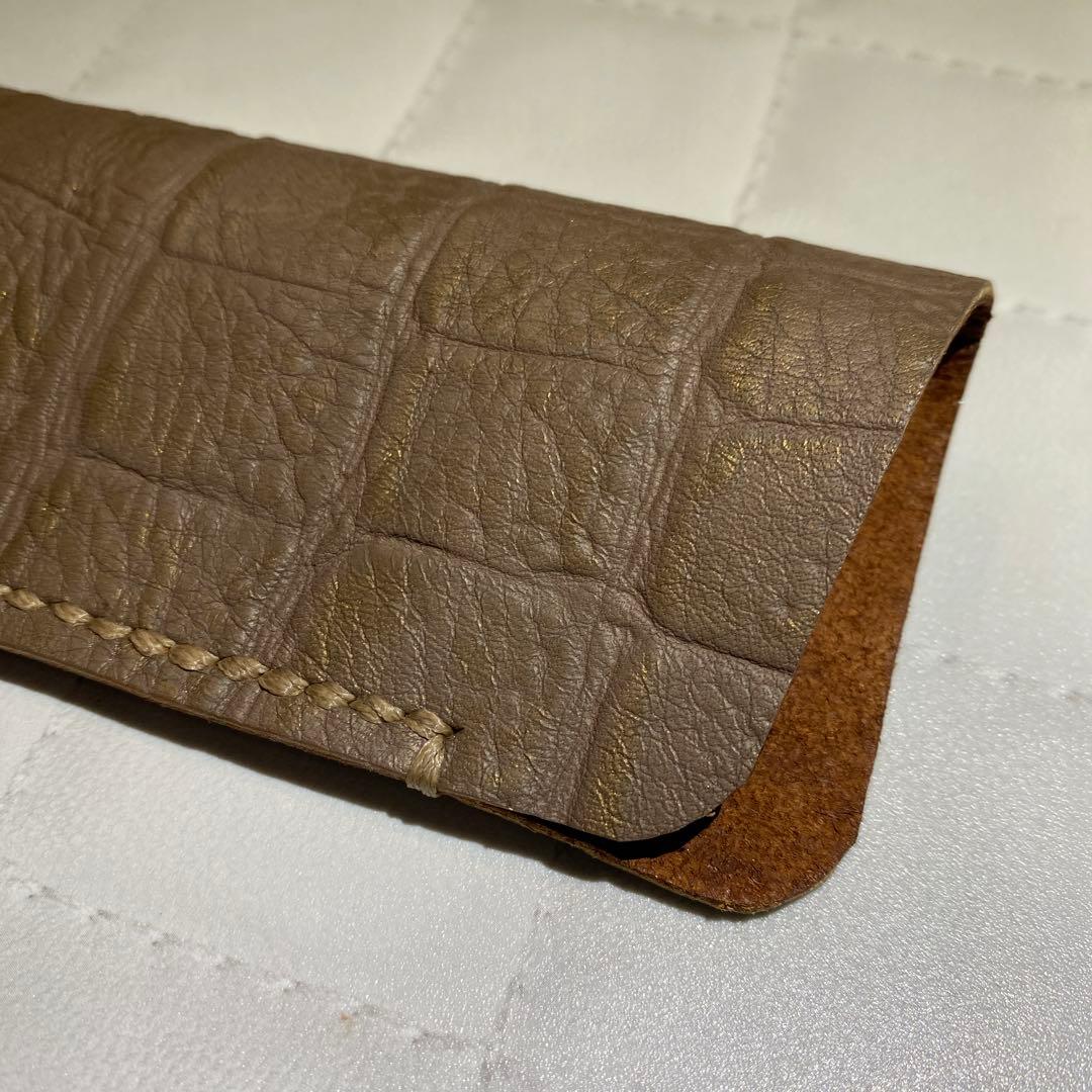 bl-GBGクロコ メガネケース レザークラフト