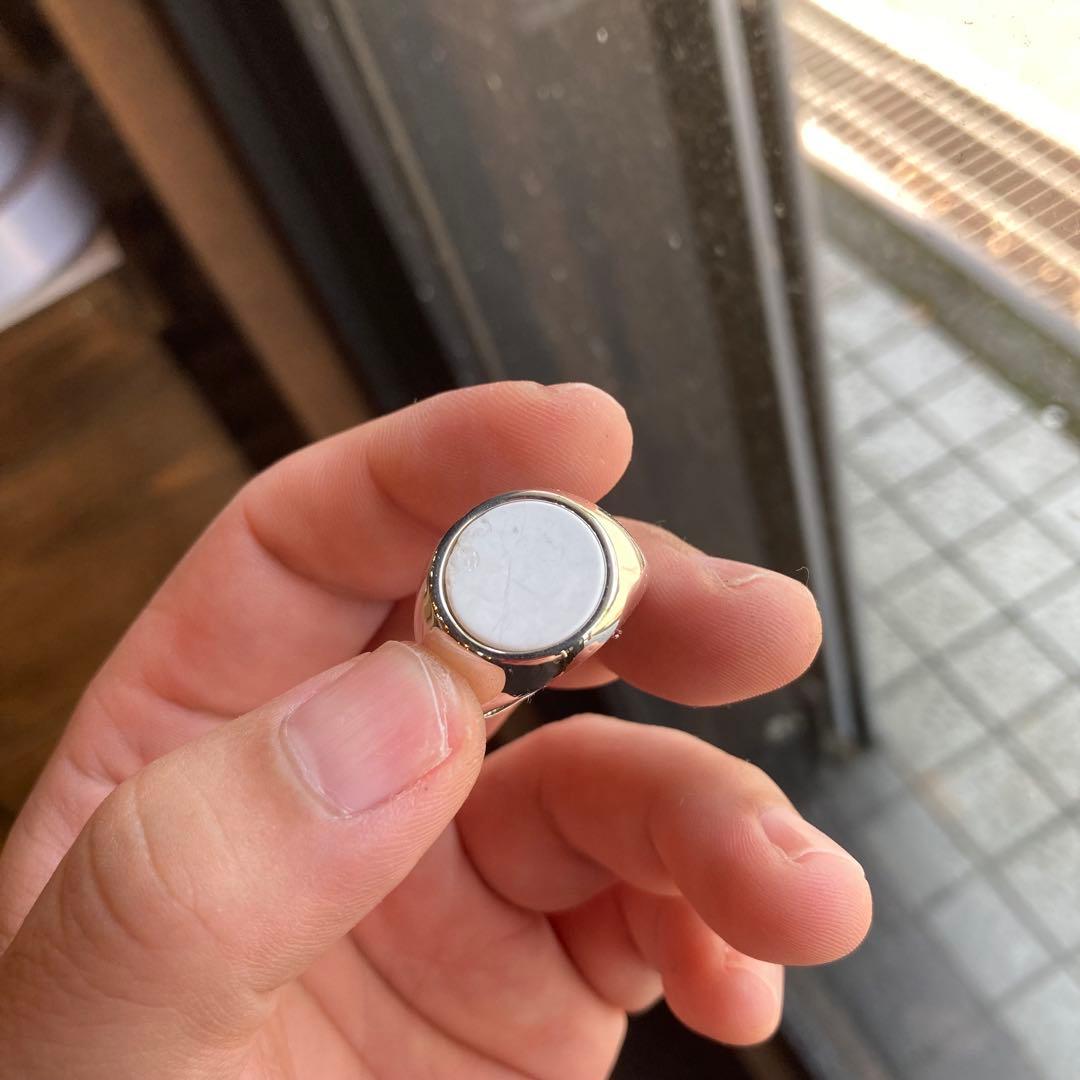 石に訳あり、新品 パワーストーン 指輪 21号 ハウライト シルバー925