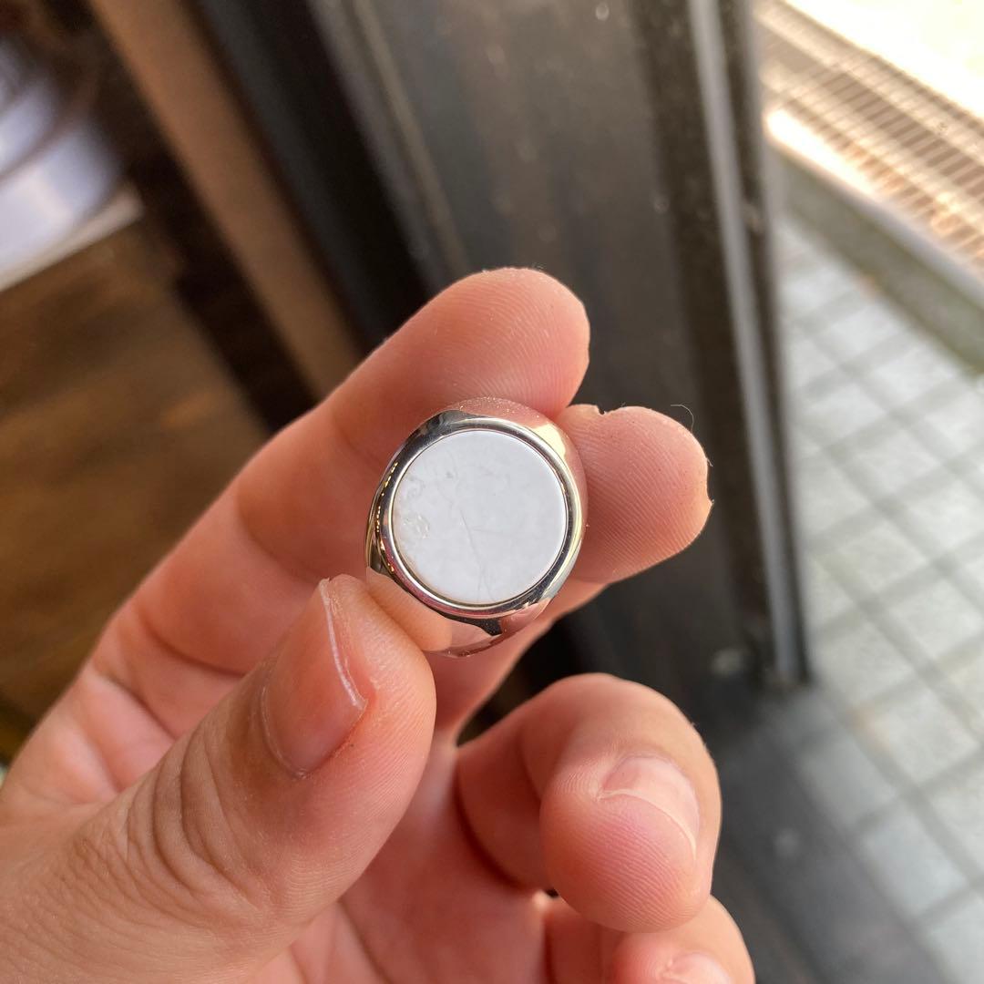 石に訳あり、新品 パワーストーン 指輪 21号 ハウライト シルバー925