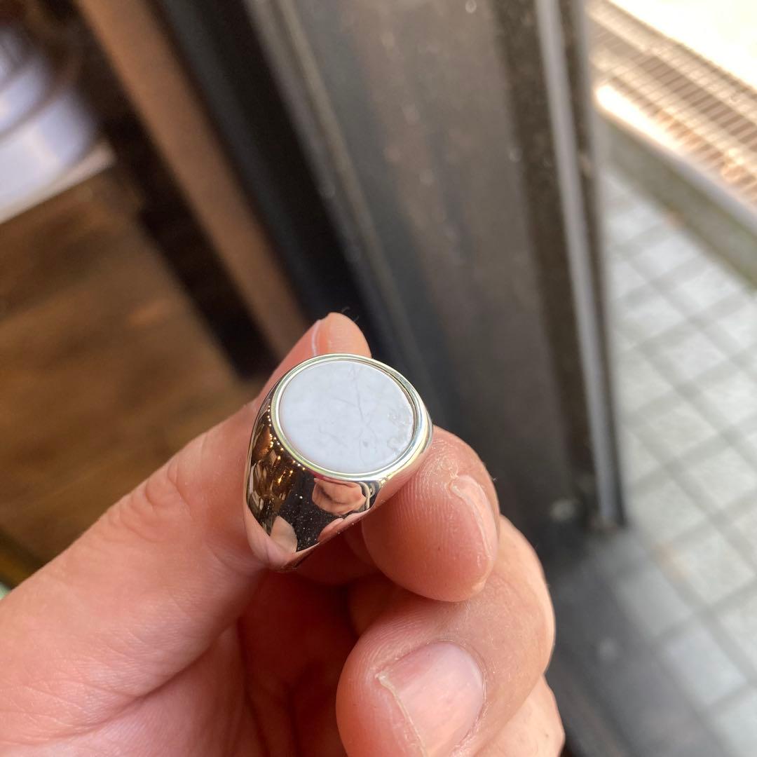 石に訳あり、新品 パワーストーン 指輪 21号 ハウライト シルバー925