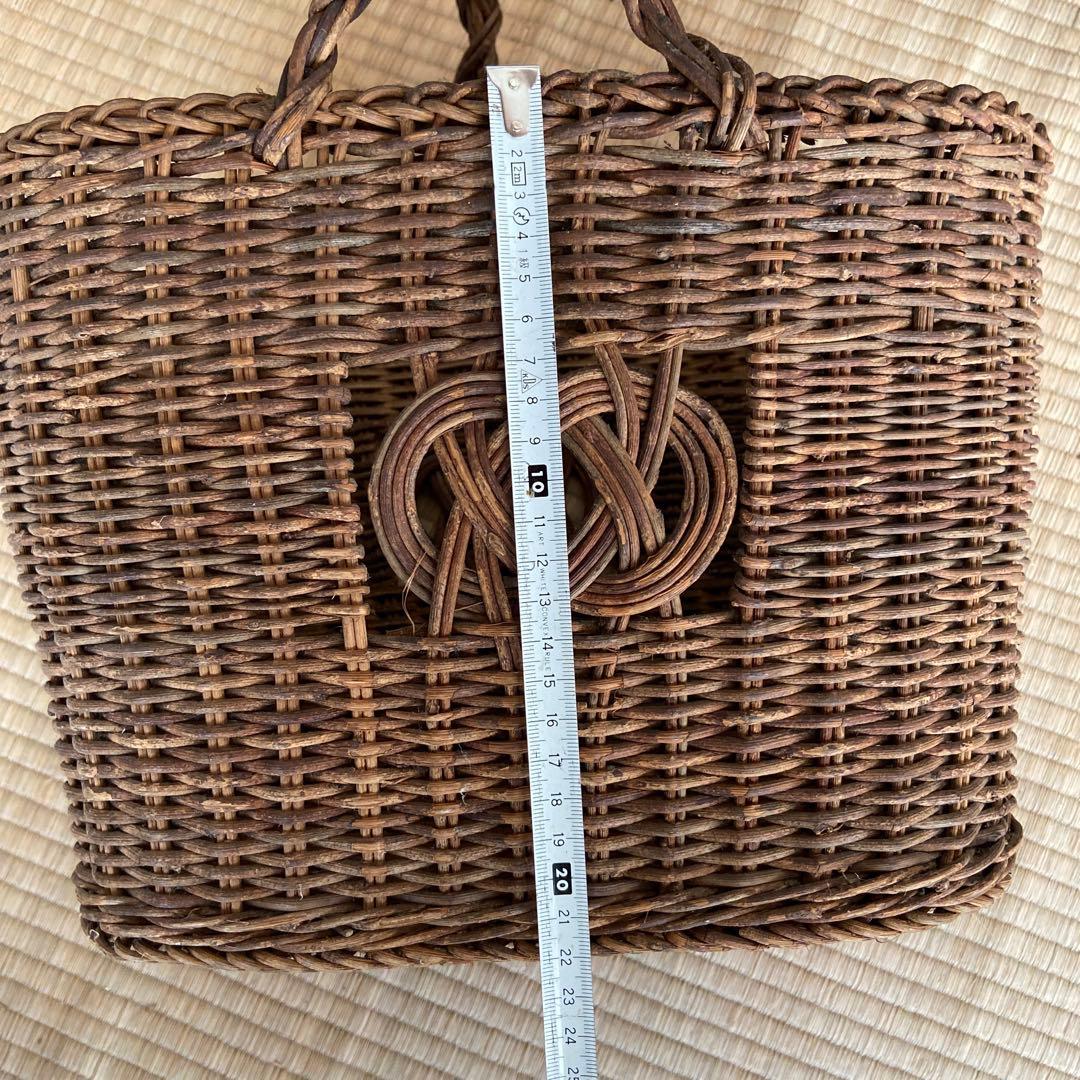 あけび　編みかごバッグ　編み籠　模様編み　ワンハンドル　かごバッグ