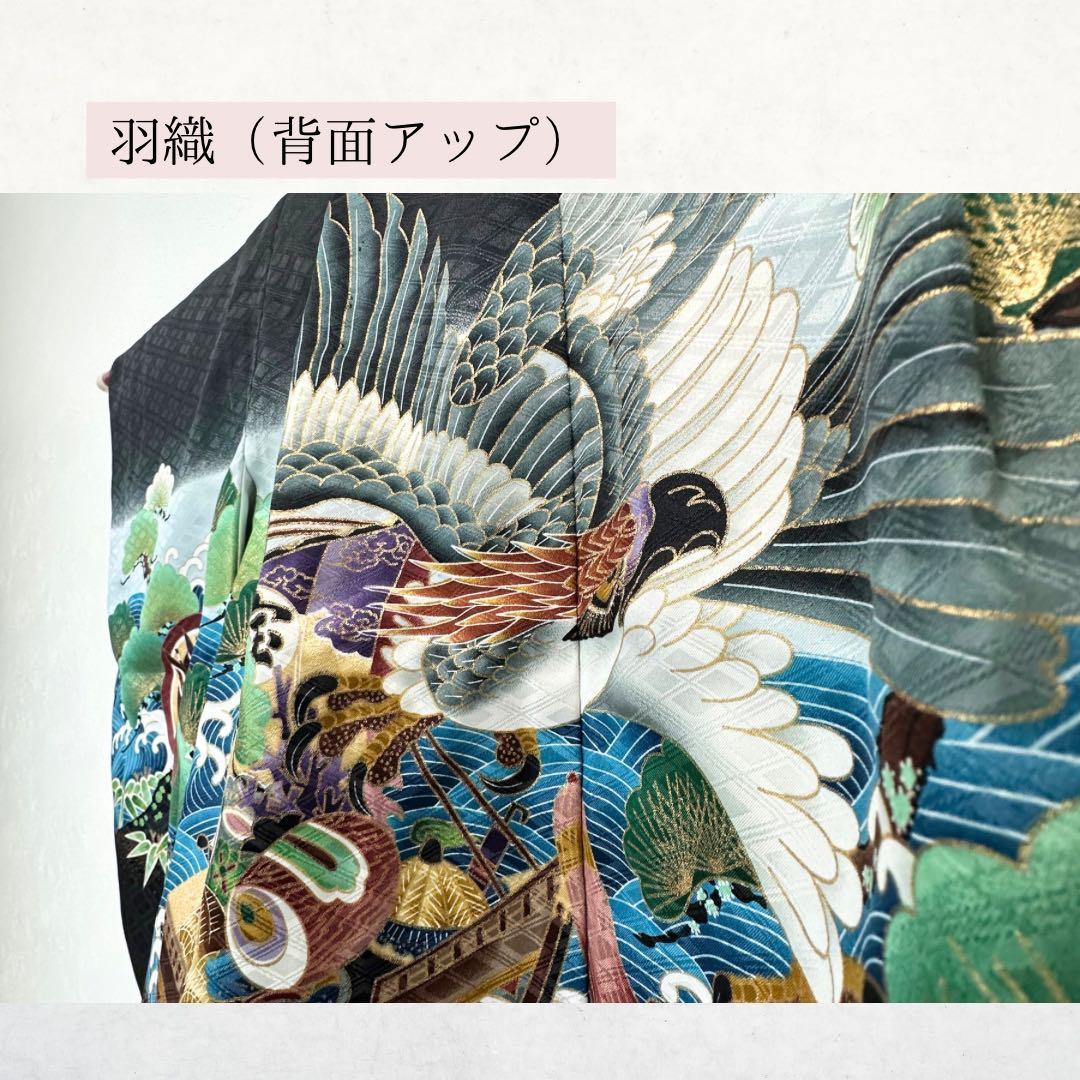 【黒の羽織×鷹×宝船】七五三/5歳/男の子袴セット