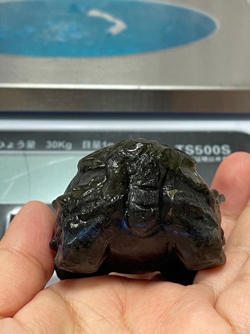 綺麗　天然石 フローライト ライオン 龍亀