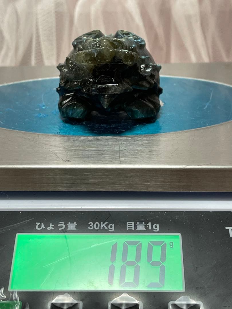 綺麗　天然石 フローライト ライオン 龍亀