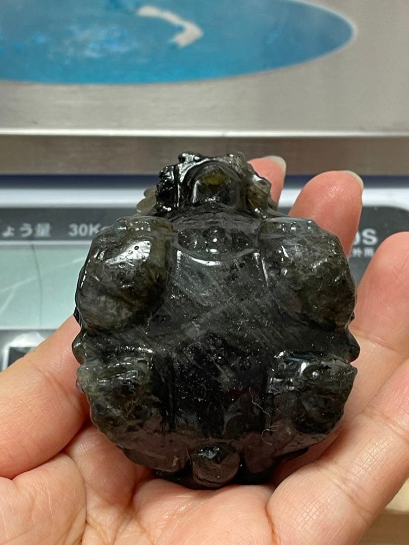 綺麗　天然石 フローライト ライオン 龍亀