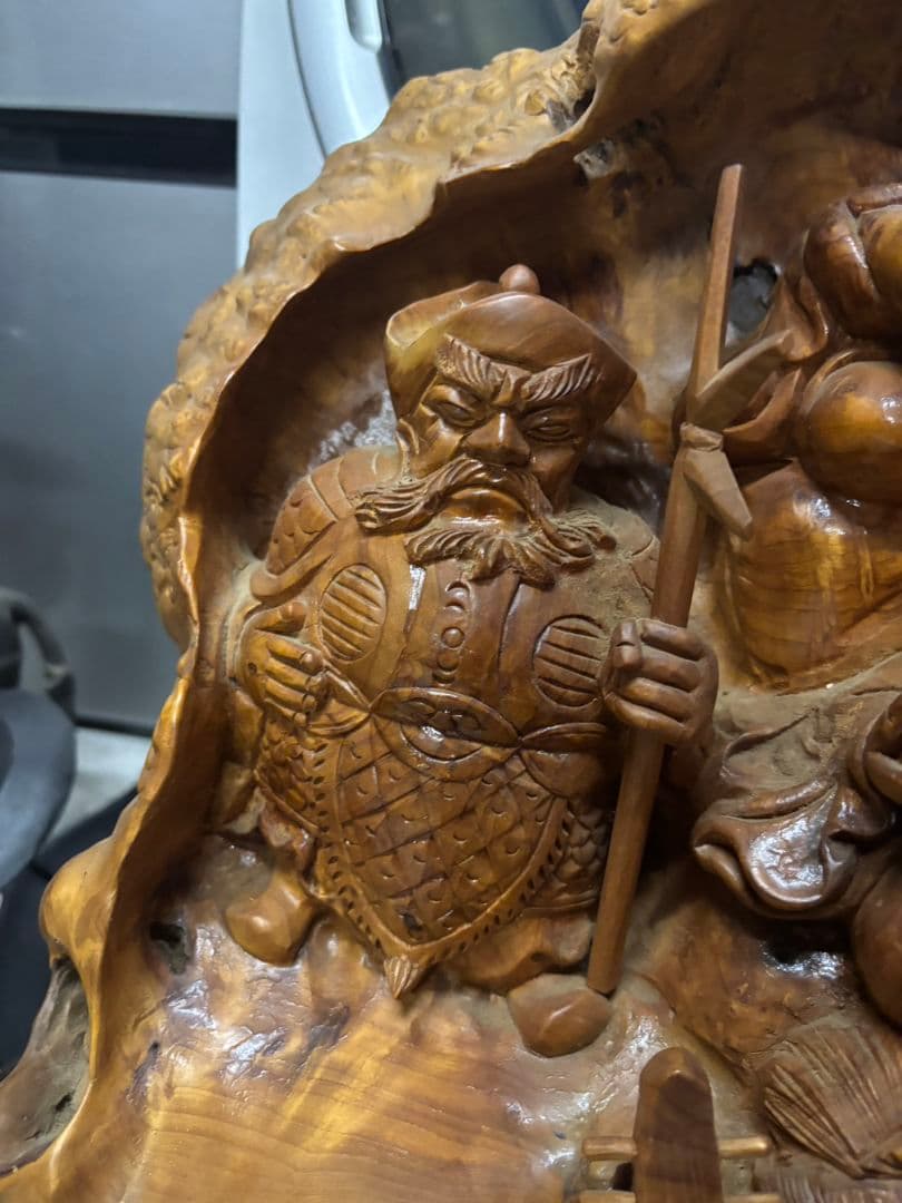 七福神 木彫り 彫刻　一刀彫　オブジェ　置物　天然木