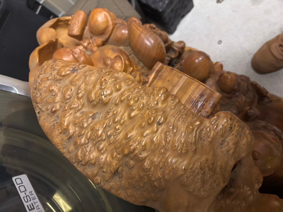 七福神 木彫り 彫刻　一刀彫　オブジェ　置物　天然木