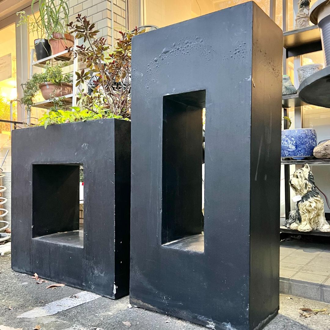 i＊特価 セール【 2個セット 】 ガーデンインテリア 大・小セット ブラック